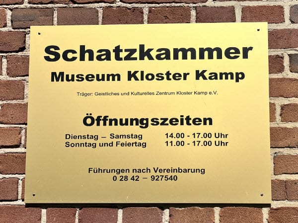 Öffnungszeiten Museum Kloster Kamp